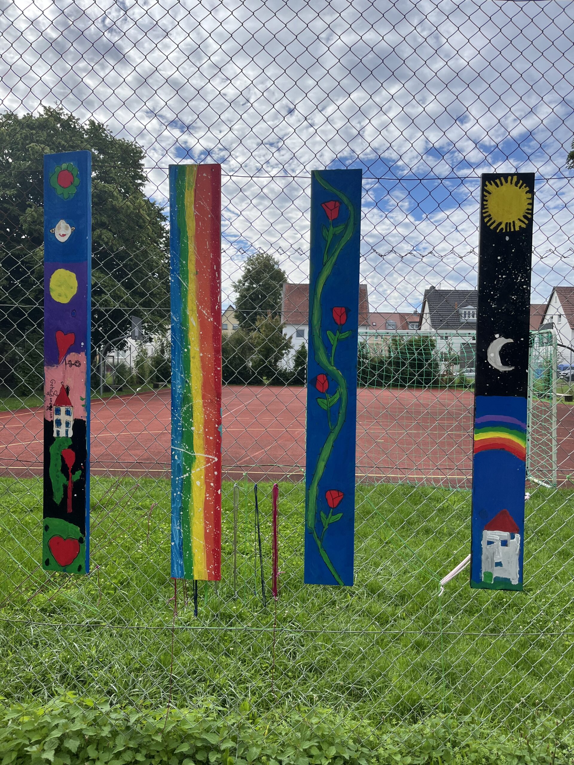 bemalte Zaunlatten